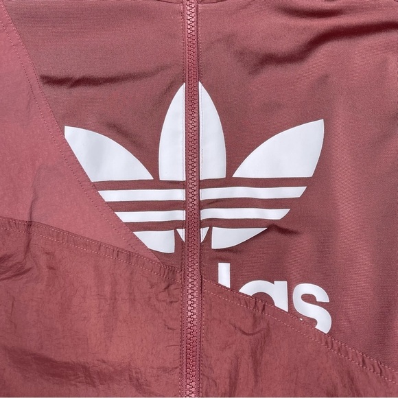 Adidas Track Jacket Full Zip Trefoil Mauve Outdoor Athletic Street Running New - Picture 4 of 16